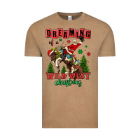 Vintage Coffee dreaming of a wild west christmas cowboy santa Vintage Tee - MaliasSmallBusiness