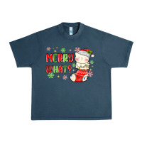 Midnight Navy merry what christmas cat Urban Heavy Tee - MaliasSmallBusiness