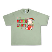 Oil Green merry what christmas cat Urban Heavy Tee - MaliasSmallBusiness