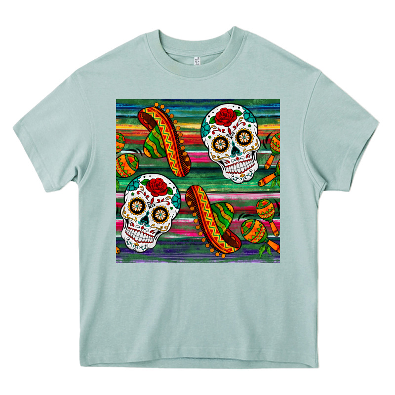 Sugar Skull Seamless Pattern Heavy Core Tee by BundleAndBundleShop | Teevron