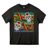 Asphalt sugar skull seamless pattern Heavy Core Tee - BundleAndBundleShop