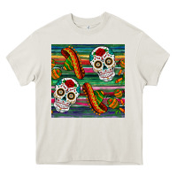 Cream sugar skull seamless pattern Heavy Core Tee - BundleAndBundleShop