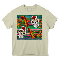Mossy sugar skull seamless pattern Heavy Core Tee - BundleAndBundleShop