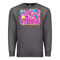 Charcoal Heather Hot Girl Summer Tie Dye Leopard Premium Sweatshirt - CowCowDesign