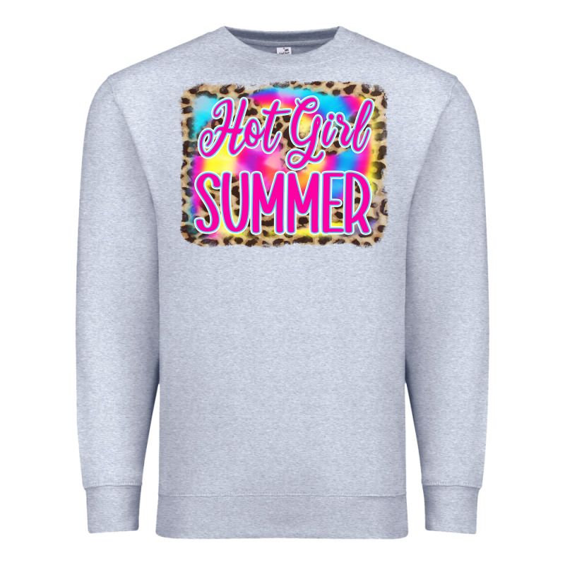Hot Girl Summer Tie Dye Leopard Premium Sweatshirt by CowCowDesign | Teevron