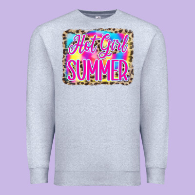 Hot Girl Summer Tie Dye Leopard Premium Sweatshirt Designed By Cowcowdesign