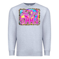 Heather Grey Hot Girl Summer Tie Dye Leopard Premium Sweatshirt - CowCowDesign