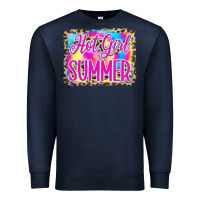 Navy Hot Girl Summer Tie Dye Leopard Premium Sweatshirt - CowCowDesign