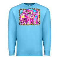 Ocean Blue Hot Girl Summer Tie Dye Leopard Premium Sweatshirt - CowCowDesign