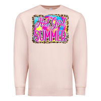 Pale Pink Hot Girl Summer Tie Dye Leopard Premium Sweatshirt - CowCowDesign
