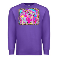 Purple Hot Girl Summer Tie Dye Leopard Premium Sweatshirt - CowCowDesign