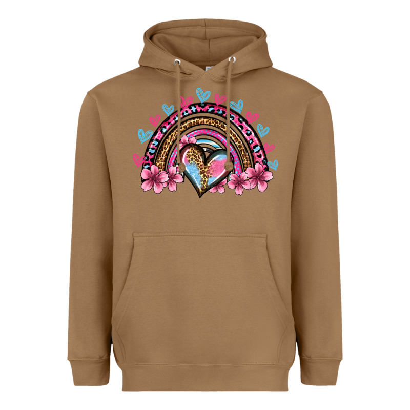 Valentine's Day Rainbow Heart Olivia Heavyweight Hoodie by OliviaCreatesArt | Teevron