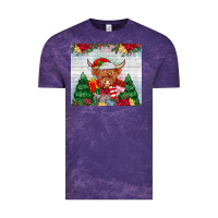 Cloud Purple christmas cow Vintage Tee - MaliasSmallBusiness