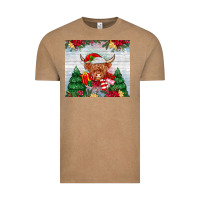 Vintage Coffee christmas cow Vintage Tee - MaliasSmallBusiness