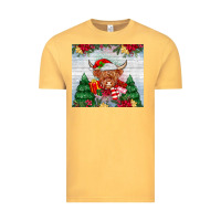 Vintage Mustard christmas cow Vintage Tee - MaliasSmallBusiness