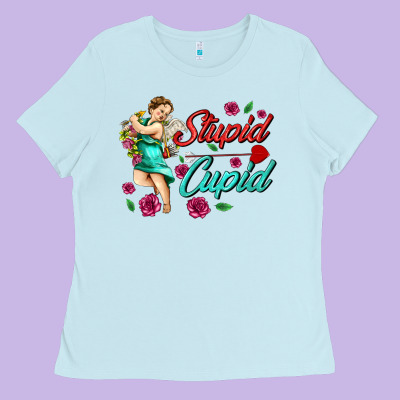 Stupid Cupid Ladies Tee Designed By Adodesignshop