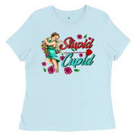 Baby Blue stupid cupid Ladies Tee - AdoDesignShop