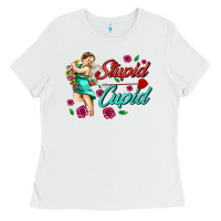 White stupid cupid Ladies Tee - AdoDesignShop