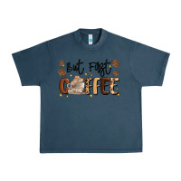 Midnight Navy but first coffee Urban Heavy Tee - MaliasSmallBusiness