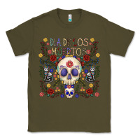 Army Green dia de los muertos Classic Tee - CowhideDigitalArt