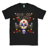 Black dia de los muertos Classic Tee - CowhideDigitalArt