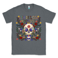 Charcoal Heather dia de los muertos Classic Tee - CowhideDigitalArt