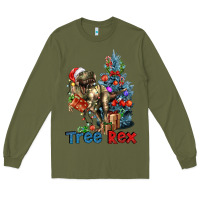Army Green Tree Rex T-Rex Long Sleeve Tee - LillyAllenDesigns