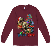 Burgundy Tree Rex T-Rex Long Sleeve Tee - LillyAllenDesigns
