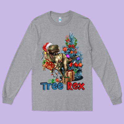 Tree Rex T-rex Long Sleeve Tee Designed By Lillyallendesigns