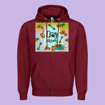 Dog Mom Zipper Hoodie Designed By Tumblerdesignbyshophia