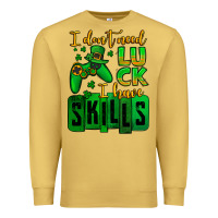 Antique Gold St. Patrick's I don't need luck i have skills Premium Sweatshirt - OliviaCreatesArt