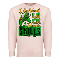 Pale Pink St. Patrick's I don't need luck i have skills Premium Sweatshirt - OliviaCreatesArt