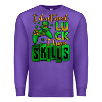 Purple St. Patrick's I don't need luck i have skills Premium Sweatshirt - OliviaCreatesArt