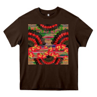 Chocolate Brown spanish hand fan seamless pattern Heavy Core Tee - BundleAndBundleShop
