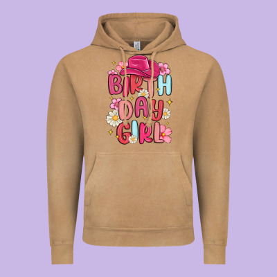 Birthday Girl Vintage Hoodie Designed By Maliassmallbusiness