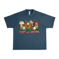 Midnight Navy chicken   coffee cups Urban Heavy Tee - MaliasSmallBusiness
