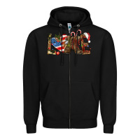 Black Army christmas love 4th Of July Zipper Hoodie - HowdyJamesFarm