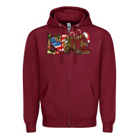 Burgundy Army christmas love 4th Of July Zipper Hoodie - HowdyJamesFarm