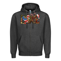 Charcoal Heather Army christmas love 4th Of July Zipper Hoodie - HowdyJamesFarm