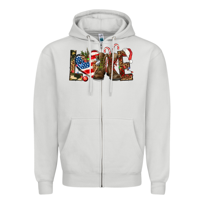 Army Christmas Love 4th Of July Zipper Hoodie by HowdyJamesFarm | Teevron