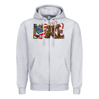 Heather Grey Army christmas love 4th Of July Zipper Hoodie - HowdyJamesFarm