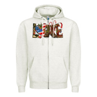 Oatmeal Heather Army christmas love 4th Of July Zipper Hoodie - HowdyJamesFarm