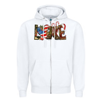 White Army christmas love 4th Of July Zipper Hoodie - HowdyJamesFarm