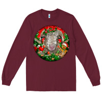 Burgundy christmas rambouillet sheep Long Sleeve Tee - LillyAllenDesigns