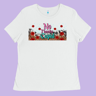 No Thanks Cupid Ladies Tee Designed By Adodesignshop