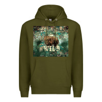 Army Green Stay wild Bear tumbler Premium Hoodie - HowdyJamesFarm