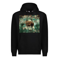Black Stay wild Bear tumbler Premium Hoodie - HowdyJamesFarm