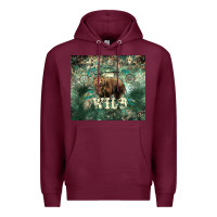 Burgundy Stay wild Bear tumbler Premium Hoodie - HowdyJamesFarm