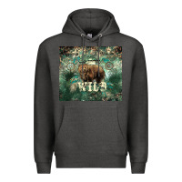 Charcoal Heather Stay wild Bear tumbler Premium Hoodie - HowdyJamesFarm