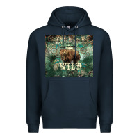 Navy Stay wild Bear tumbler Premium Hoodie - HowdyJamesFarm